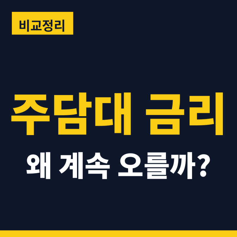 내 주담대 금리는 왜 오를까? 코픽스 3가지 차이 쉽게 정리