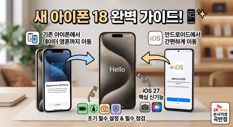 [꿀팁] 새 아이폰 18 샀다면 무조건 보세요! 초기 점검, 설정 & 데이터 옮기기 완벽 가이드