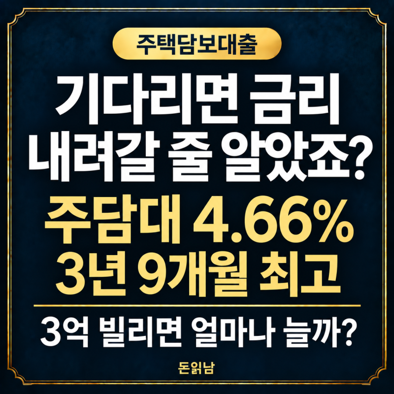 “기다리면 내려갈 줄 알았는데” 주담대 금리 3년 9개월 만에 최고