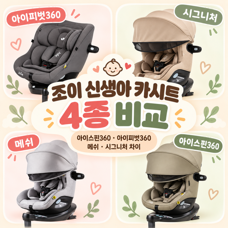 조이 신생아 카시트 4종 비교 추천｜아이스핀360·아이피벗360·메쉬·시그니처 차이