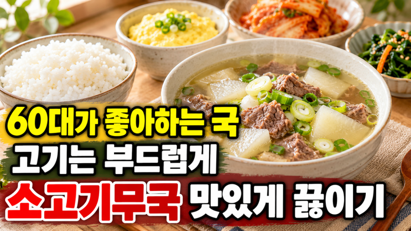 어르신들이 좋아하는 "더 맛있게 먹는 소고기무국" 고기는 부드럽고 국물은 시원하게 끓이는....