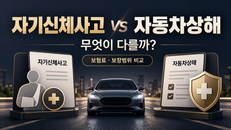 자기신체사고와 자동차상해, 무엇이 다를까? 자동차보험 가입할 때 헷갈리는 두 담보