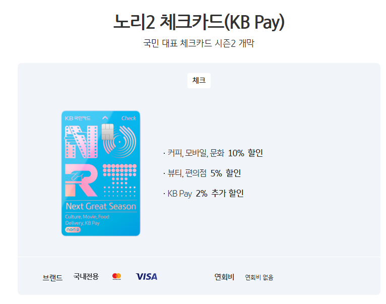 KB국민 체크카드 이벤트 3만원 쓰면 3만원 캐시백 (feat. 노리2 체크카드)
