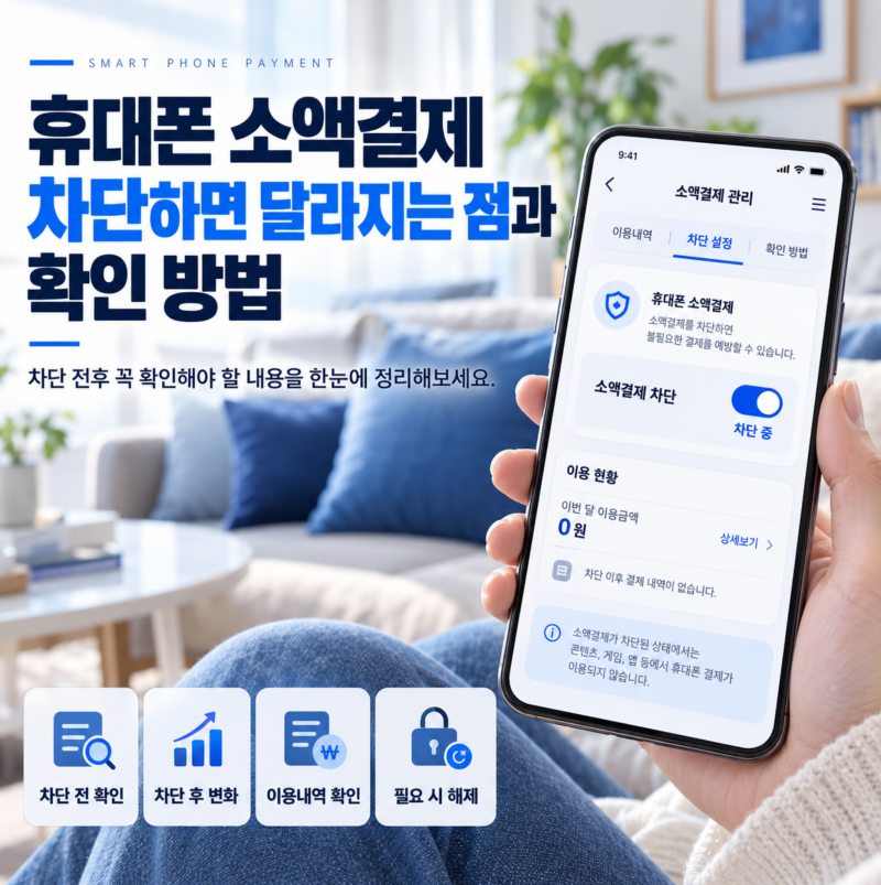 휴대폰 소액결제 차단하면 달라지는 점과 확인 방법