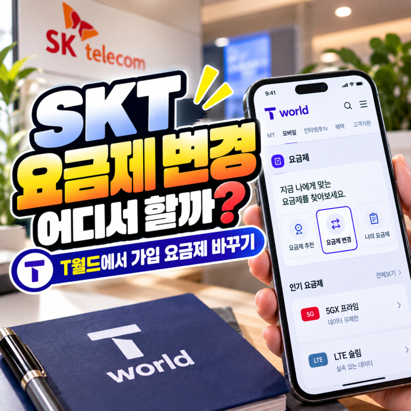 SKT 요금제 변경 어디서 할까? T월드에서 가입 요금제 바꾸기