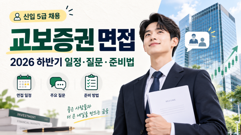교보증권 면접 학원 | 2026 하반기 신입 5급 면접 일정과 직군별 준비전략