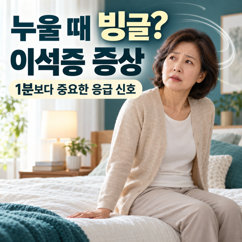 이석증 증상, 누울 때 빙글 도는데 1분 뒤 괜찮아지면 안심해도 될까?
