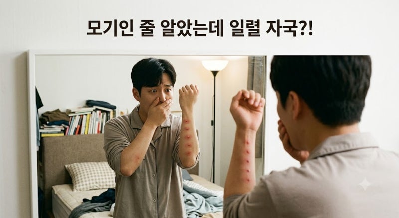 모기인 줄 알고 긁었다가 식겁? 일렬로 늘어선 빈대 물린자국 구분법