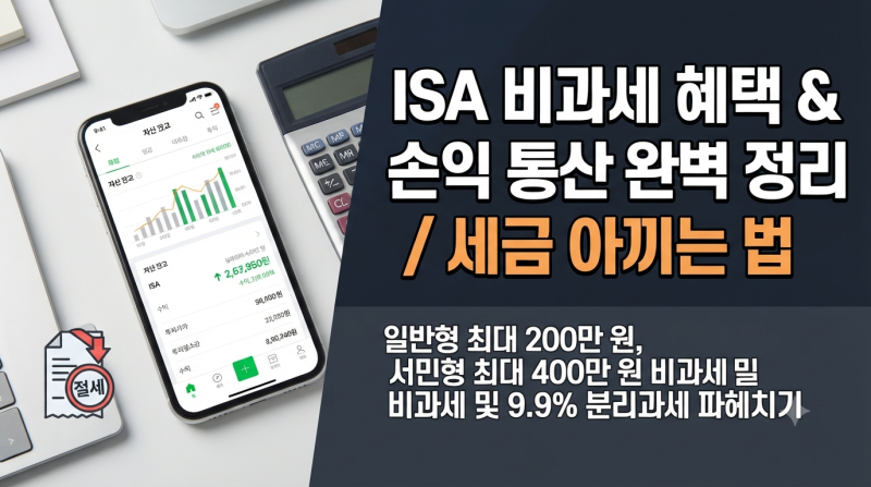 중개형 ISA 계좌의 강력한 무기: 비과세 및 손익 통산 혜택 파악하기 (세금 아끼는 실전 투자....
