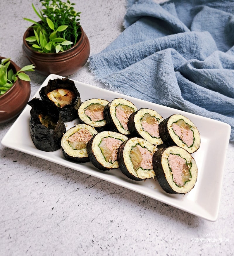 묵은지 참치 키토김밥 레시피 밥없는 김밥 만들기