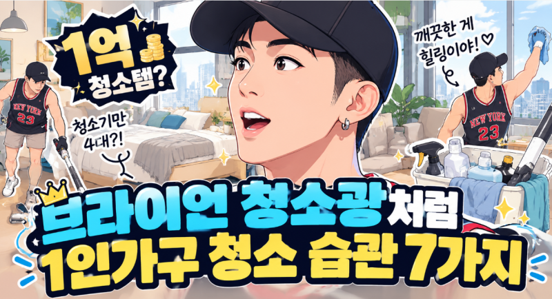 1인가구가 따라 하기 좋은 청소 습관 7가지(feat. 청소광 브라이언 "더러우면 싸가지 없는 거에....