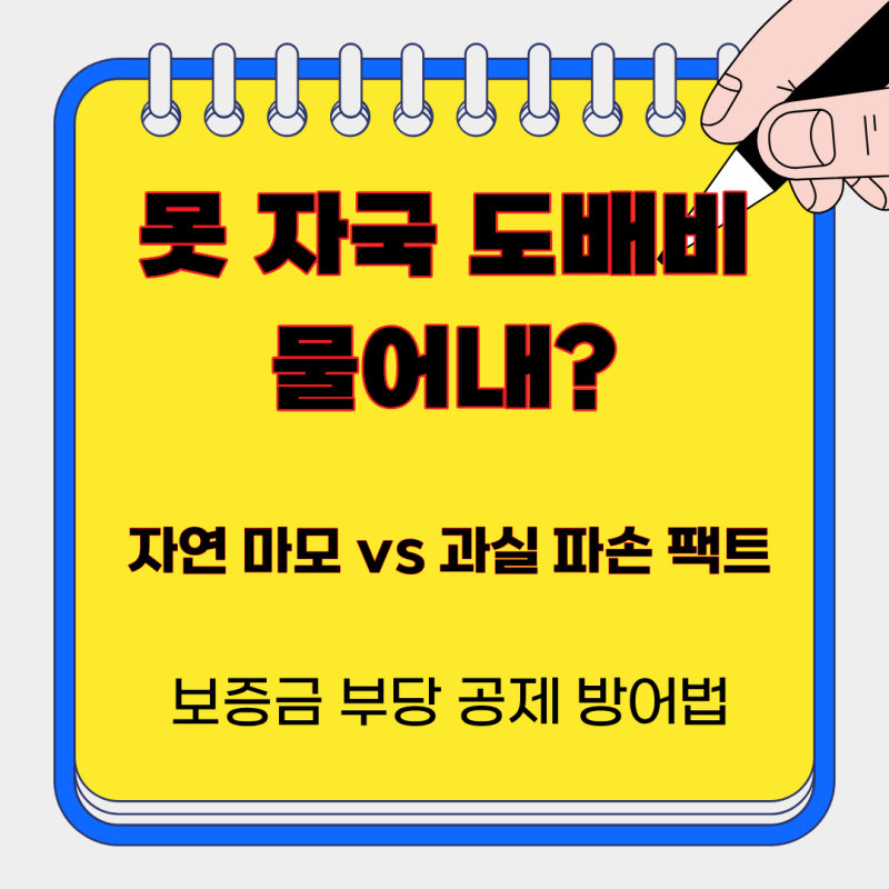 못 자국 하나에 도배비 전액 물어내라고? 전월세 원상복구 의무 기준 및 자연 마모 판례 총정....