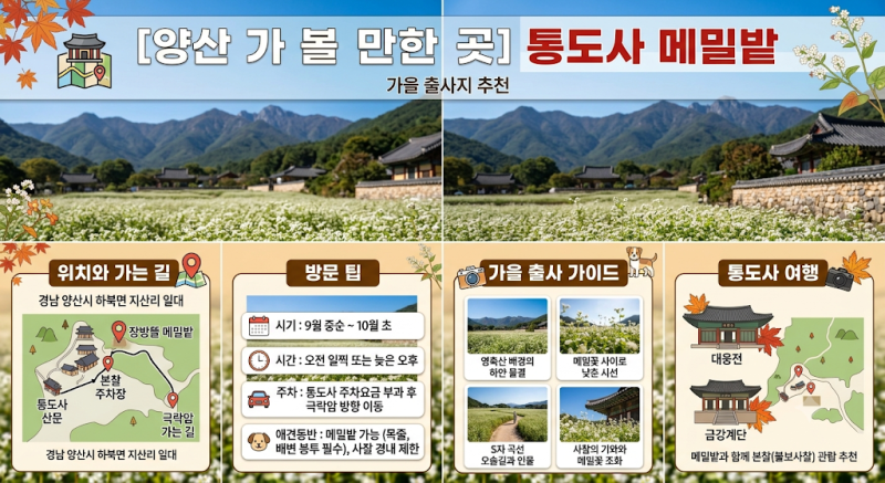 [양산 가볼 만한 곳] 통도사 메밀밭 위치와 방문 팁, 가을 출사지 추천