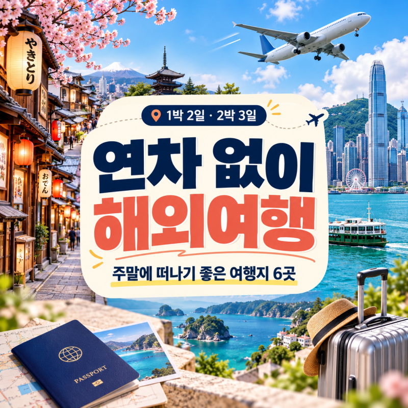 연차 없이 떠나는 해외여행 추천 6곳｜주말 1박 2일·2박 3일 여행지