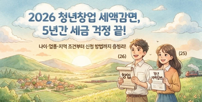 2026년 청년창업 세액감면 조건·신청방법 총정리, 하나 놓치면 5년치 세금 다시 뱉어낸다