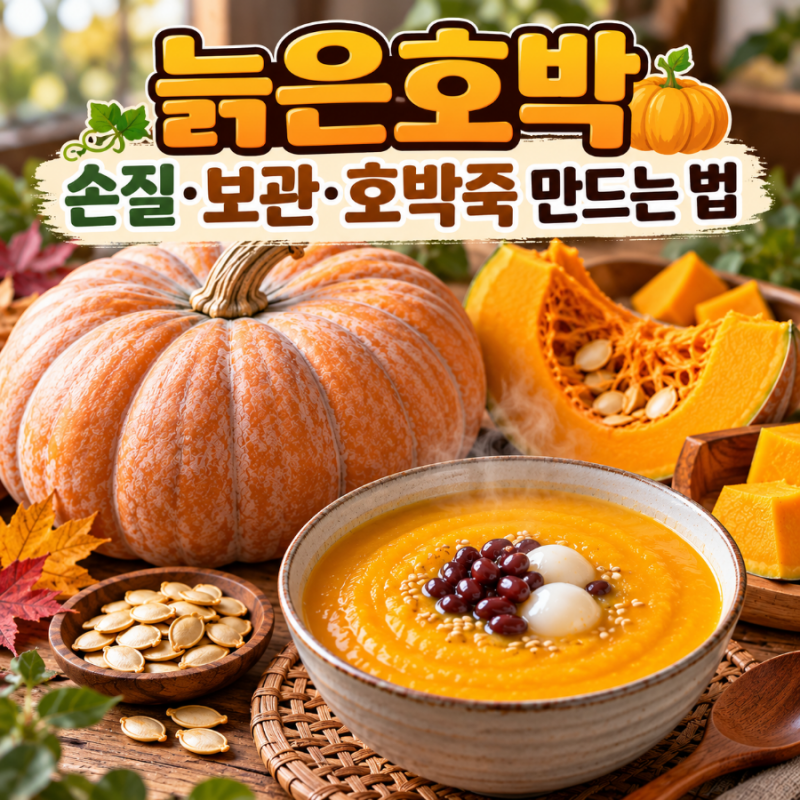 늙은호박 손질·보관·호박죽 만드는 법, 가을 늙은호박 제대로 먹는 방법