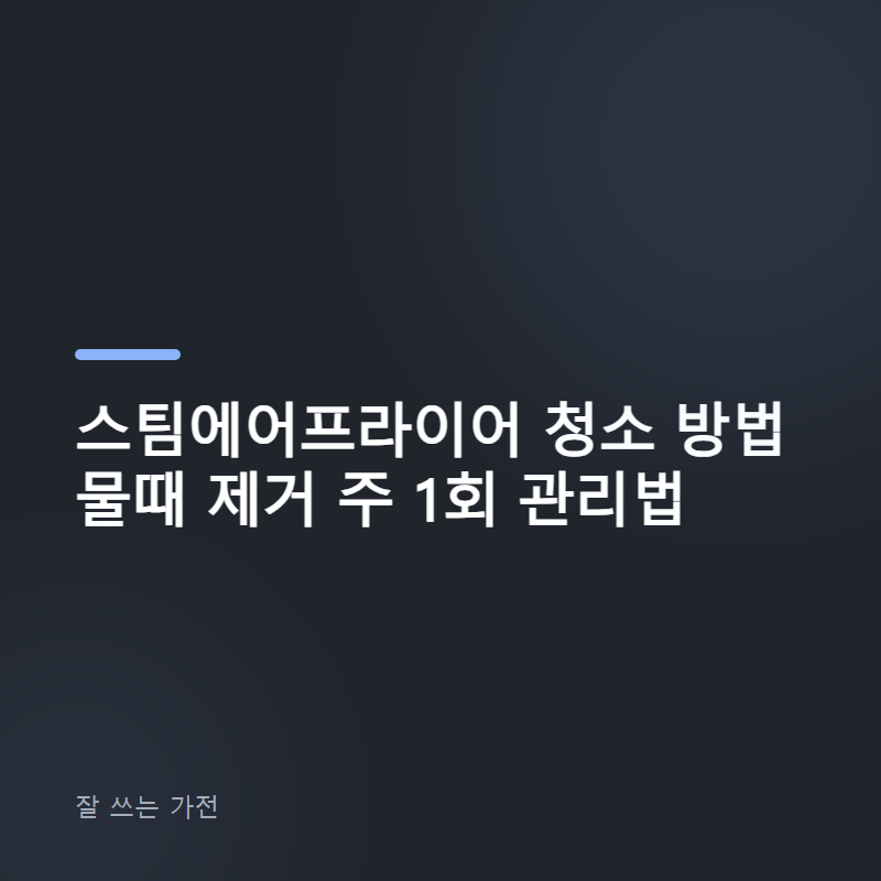 스팀에어프라이어 청소 방법 물때 제거 주 1회 관리법