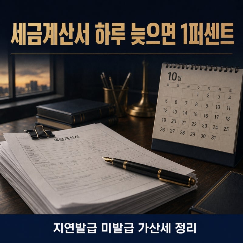 하루 늦게 끊은 세금계산서, 1억 거래면 100만 원입니다, 세금계산서 지연발급 가산세 정리