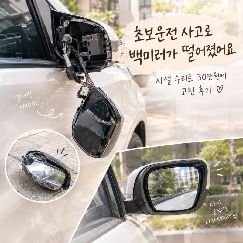 초보운전 사고로 백미러가 떨어졌어요｜사설 수리 30만원 후기(프리우스)