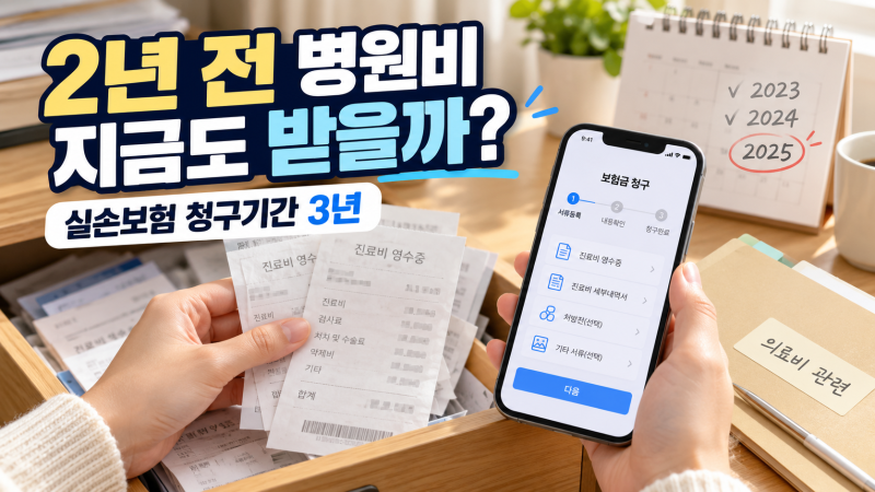 실비보험 청구기간 3년｜2년 전 병원비도 받을까? 영수증 모아서 청구해도 되는지 정리