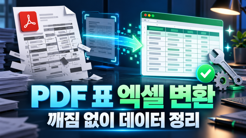 PDF 표 엑셀 변환 깨짐 해결｜OCR·병합 셀·숫자 형식 정리 방법