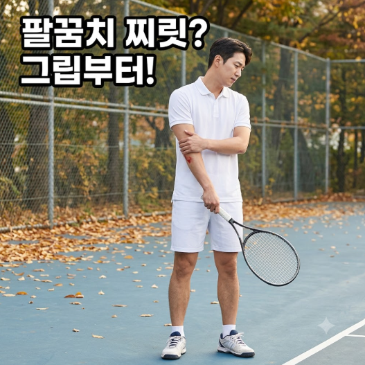 테니스 엘보 예방 운동, 그립 힘부터 빼세요