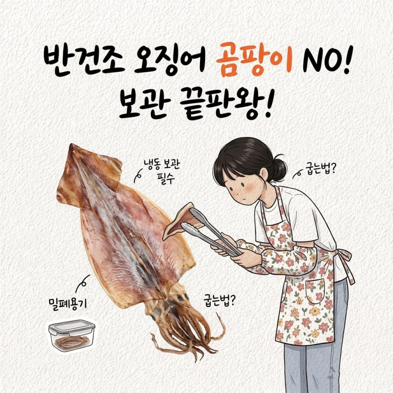 마른오징어처럼 두면 곰팡이 핌 피데기 뜻 보관 먹는법 반건조 오징어 굽는법