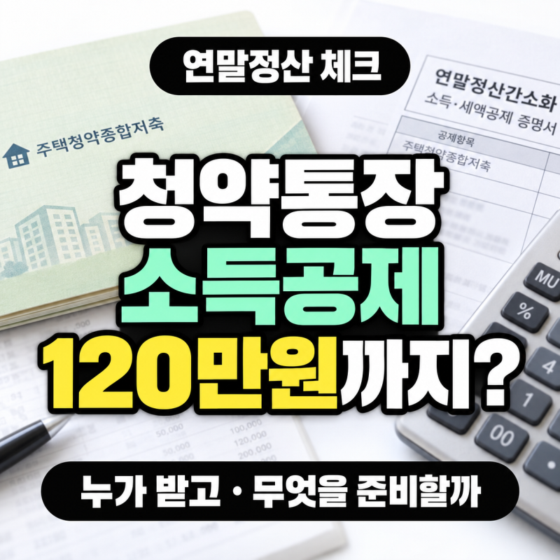 청약통장 소득공제 120만원? 연말정산 전 대상 조건 총정리