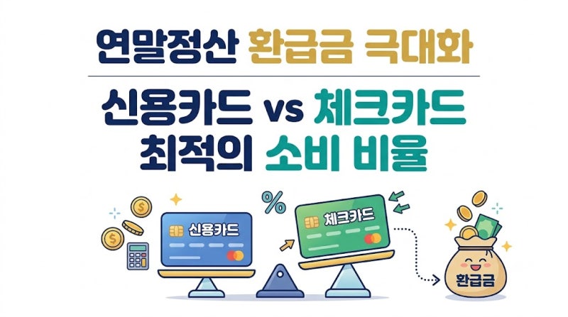 13월의 월급 연말정산: 신용카드 vs 체크카드 최적의 소비 비율