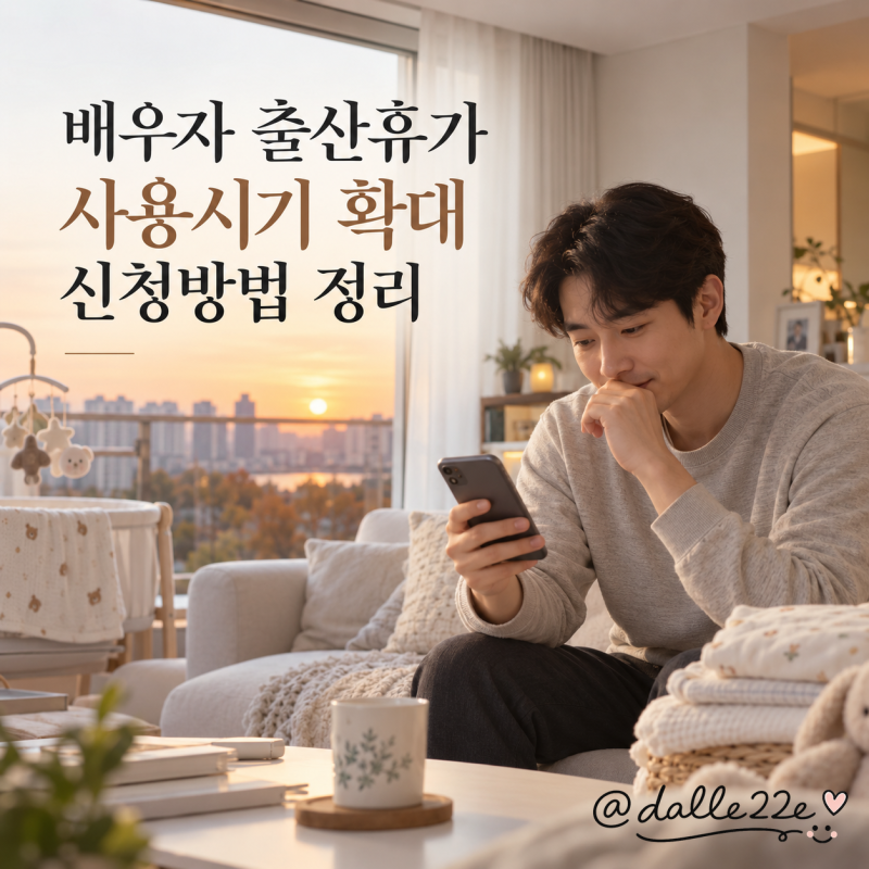 배우자 출산휴가 사용시기 확대 신청방법 정리