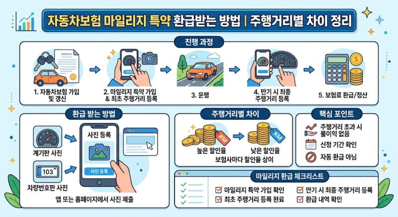 자동차보험 마일리지 특약 환급받는 방법｜주행거리별 차이 정리