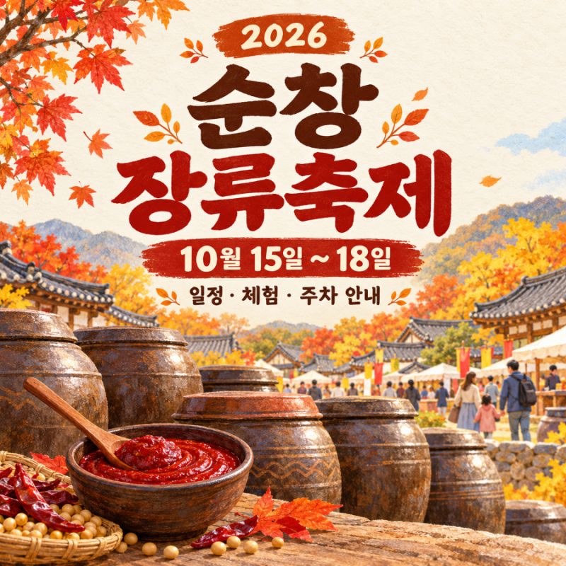 2026 순창장류축제 일정·입장료·주차 총정리｜고추장 만들기와 가족 체험