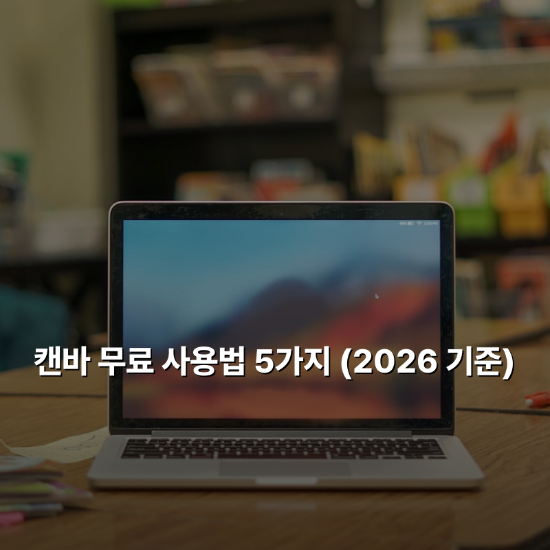 캔바 무료 사용법 5가지 (2026 기준)