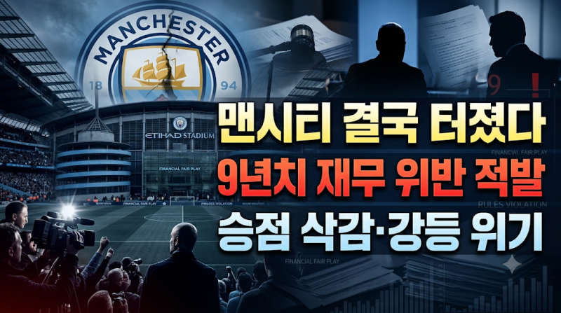 "맨시티 결국 터졌다" 9년 치 재무 위반 무더기 적발… 승점 삭감·강등 실현되나