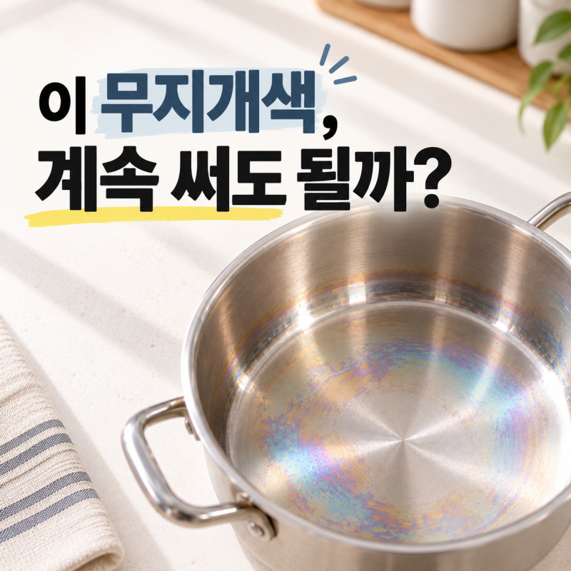 스텐 냄비 무지개 얼룩 제거｜주방세제로 안 지워진다면