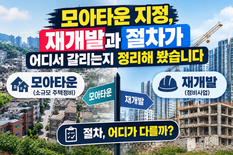 모아타운 지정, 재개발과 절차가 어디서 갈리는지 정리해 봤습니다