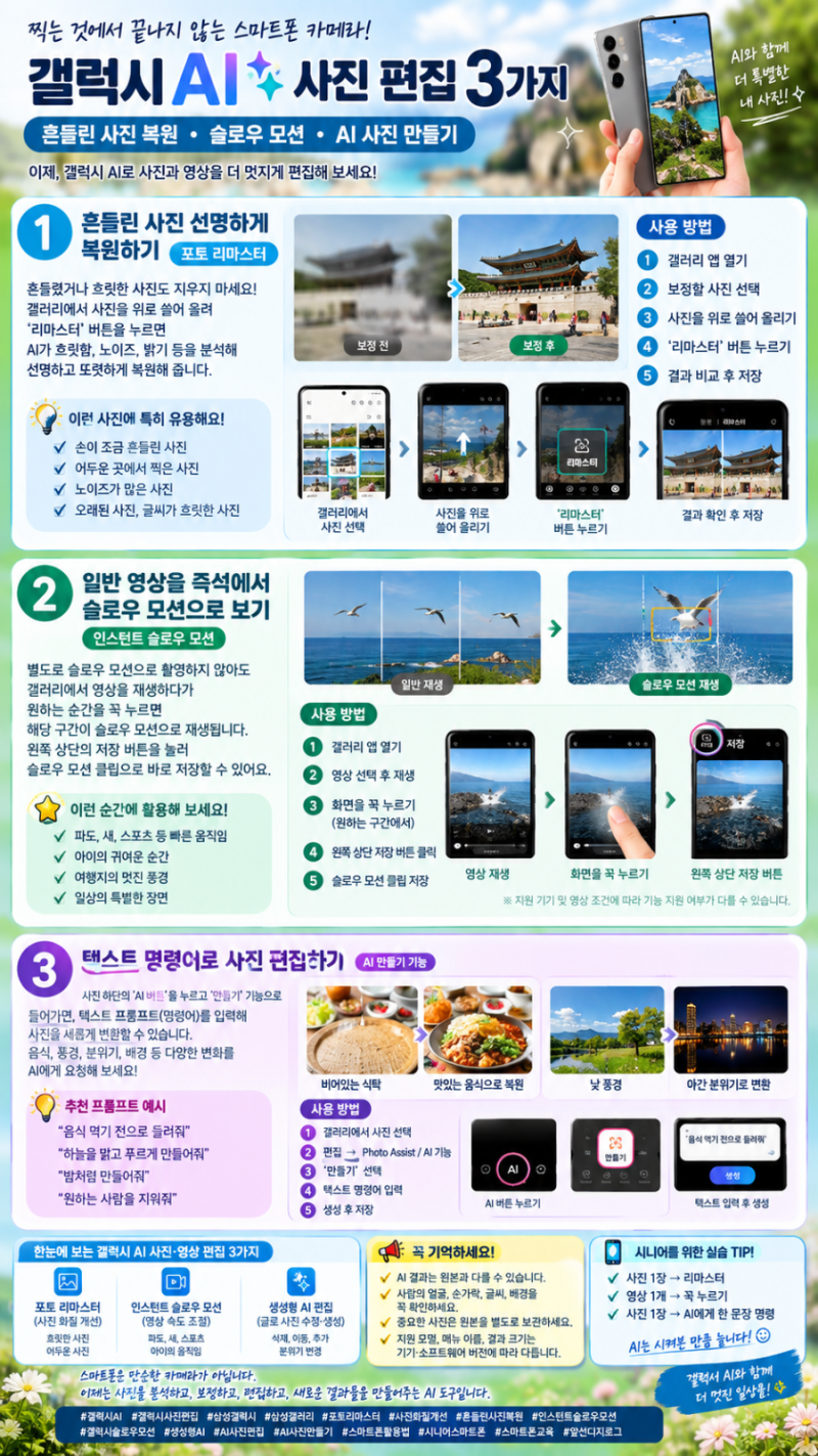 갤럭시 AI 사진·영상 편집 기능 3가지