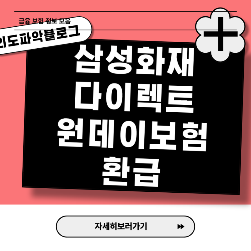 삼성화재 원데이 차보험 취소 수수료 여부와 모바일 환급 신청 절차