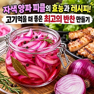 자색 양파 피클의 효능과 레시피! 고기먹을때 좋은 최고의반찬 만들기
