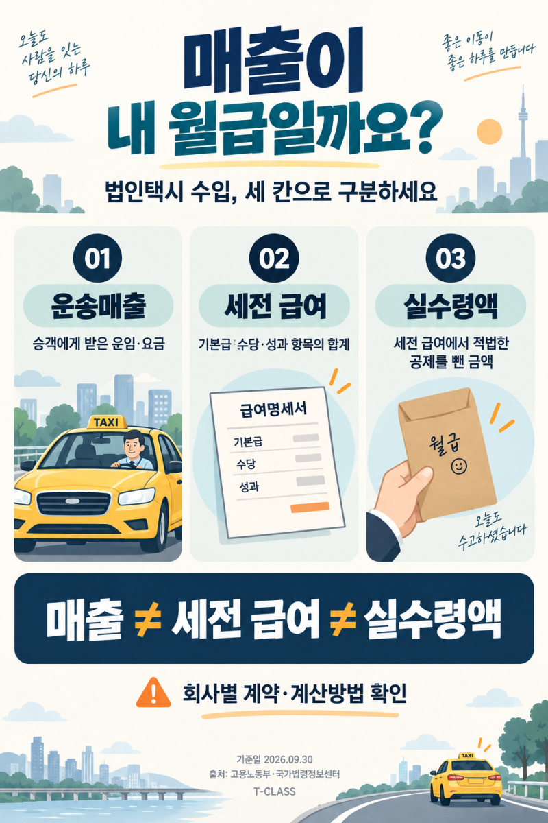 법인택시 월급, 매출만 보면 헷갈립니다｜부산 취업 전 실수령액 확인법