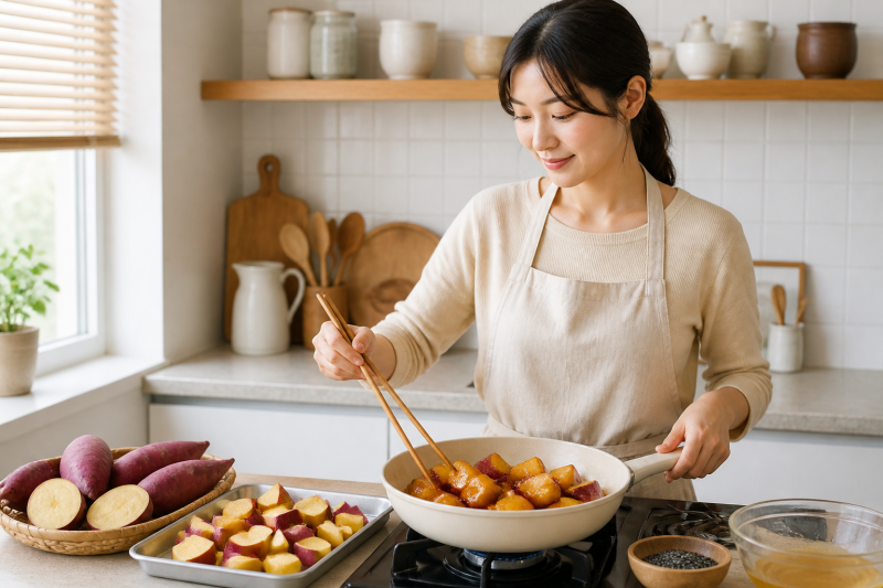 고구마맛탕 설탕 코팅이 얇고 바삭하게 붙는 재료