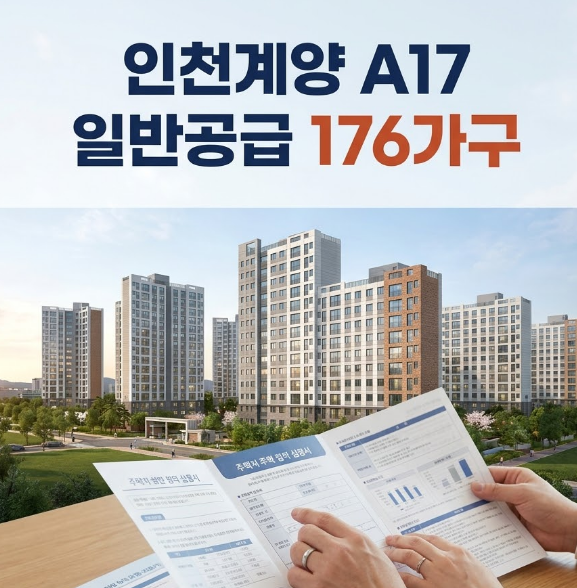 인천계양 A17 분양 176가구 누구 대상? 5억400만원·10월 청약 일정