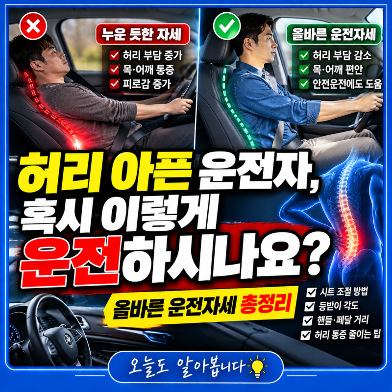 허리 아픈 운전자, 혹시 이렇게 운전하시나요? 올바른 운전자세 총정리