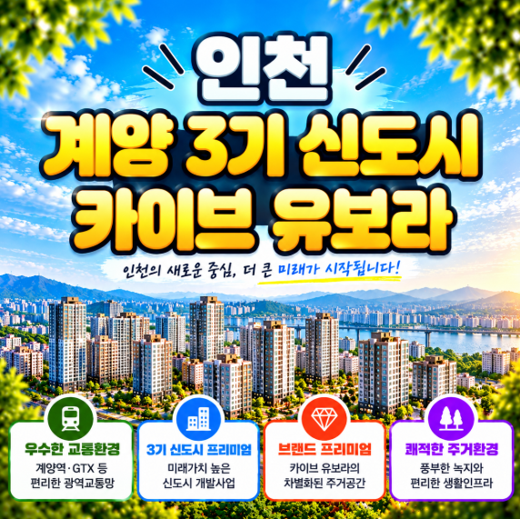 계양 3기신도시 카이브 유보라 총정리｜1,110세대 대단지 분양 예정