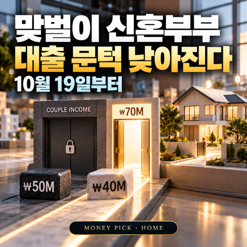 신혼부부 보금자리론 소득기준 바뀐다｜합산소득 넘겨도 연봉 7천만원 이하 1명이면 가능