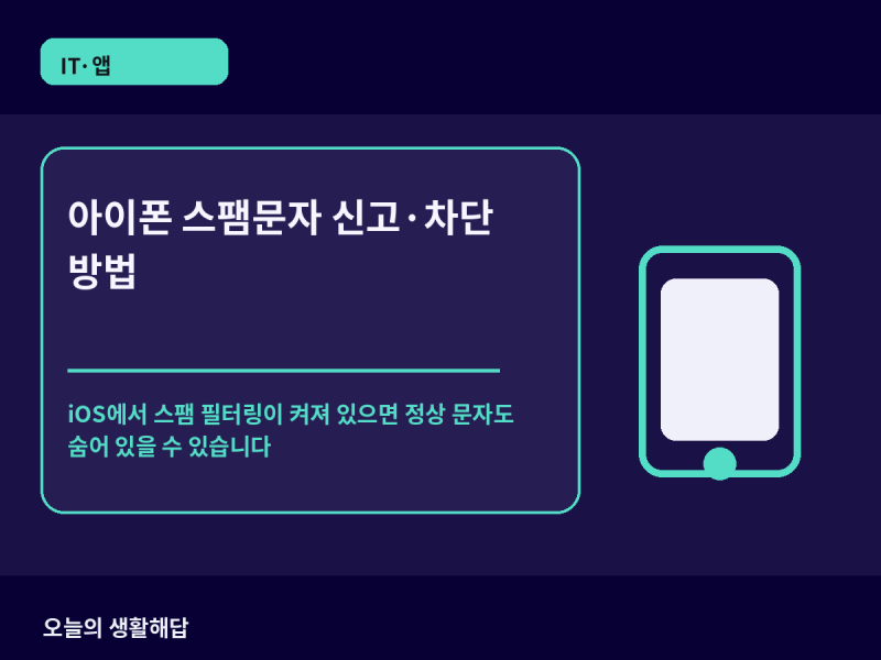 아이폰 스팸문자 신고·차단 방법｜스팸함으로 잘못 간 문자 복구까지