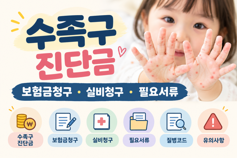 수족구 진단금, 보험금청구, 실비청구, 필요서류, 질병코드,유의사항