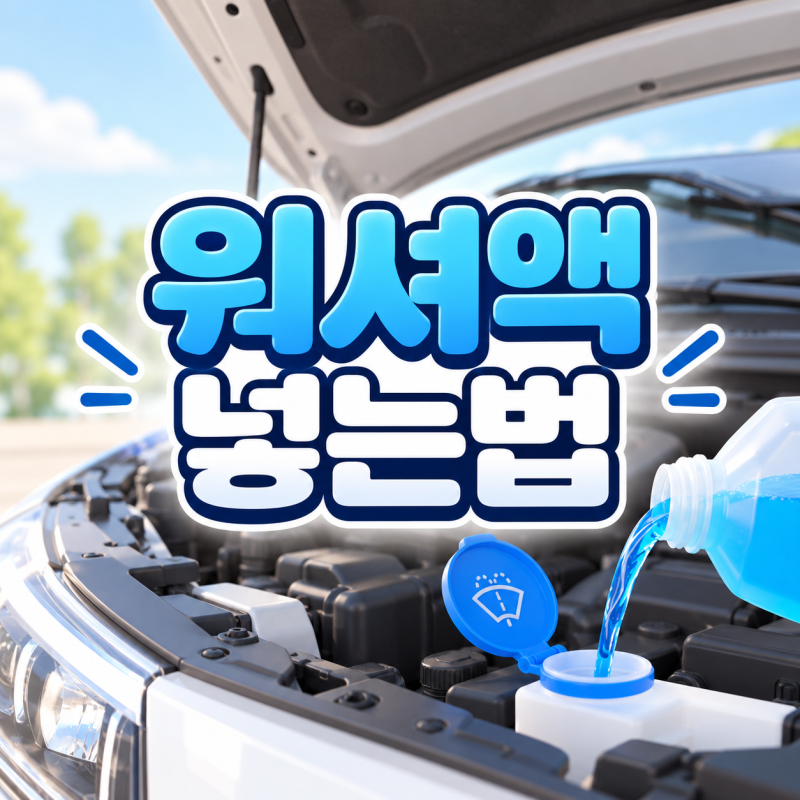 워셔액 넣는법, 보닛에서 주입구 찾고 분사 확인까지 순서대로