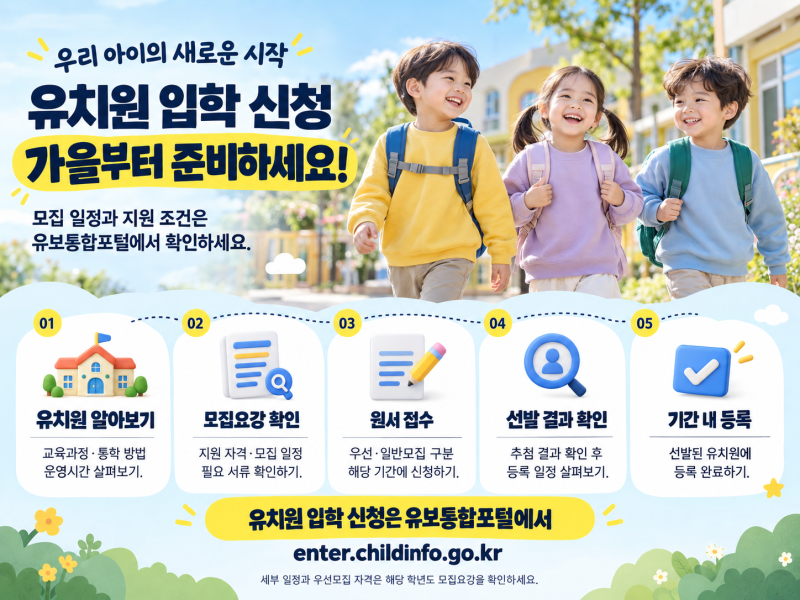 유치원 입학설명회부터 입소대기 신청까지! 유보통합포털 신청방법 총정리