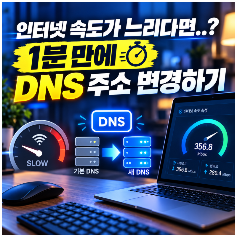 인터넷 속도가 느리다면..? 1분 만에 DNS 주소 변경하기
